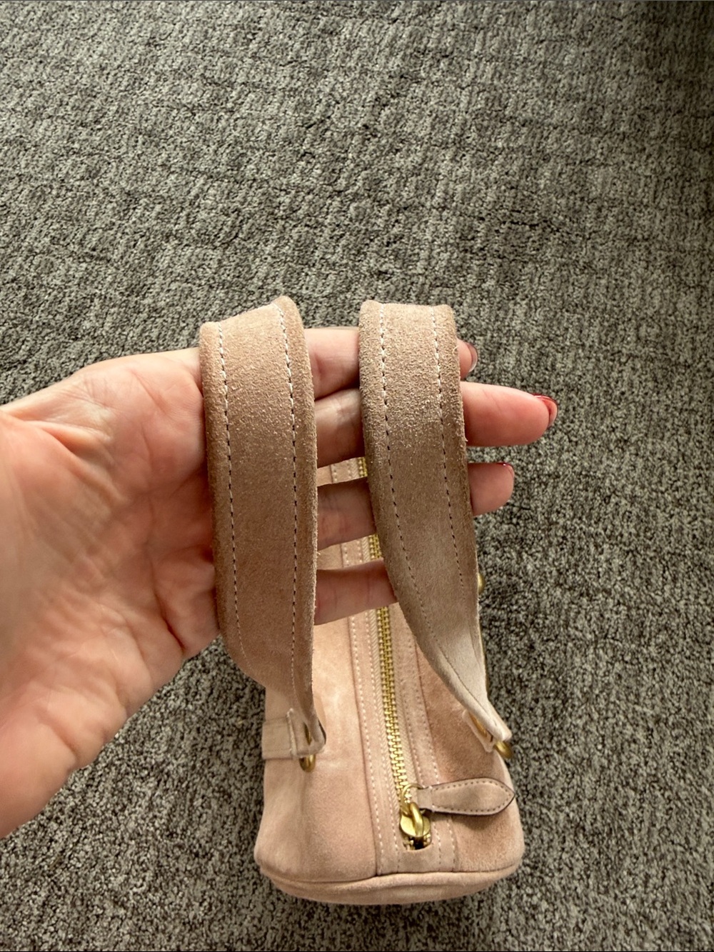 Coach Blush Suede Shoulder Bag with Gold Hardware - Picture 5 of 6